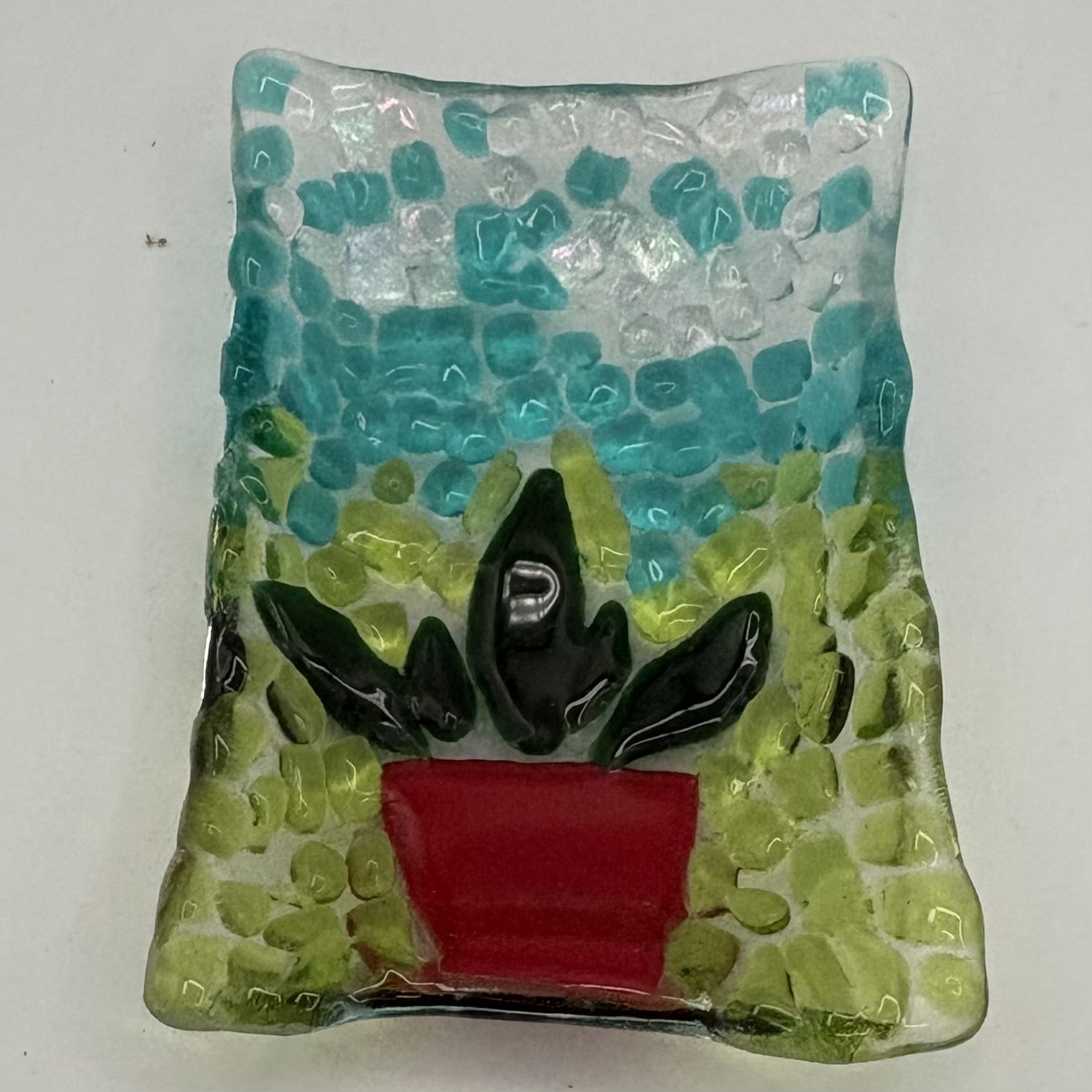 Lori Lefferts, Fused Glass Soap Dish, Potted Plant