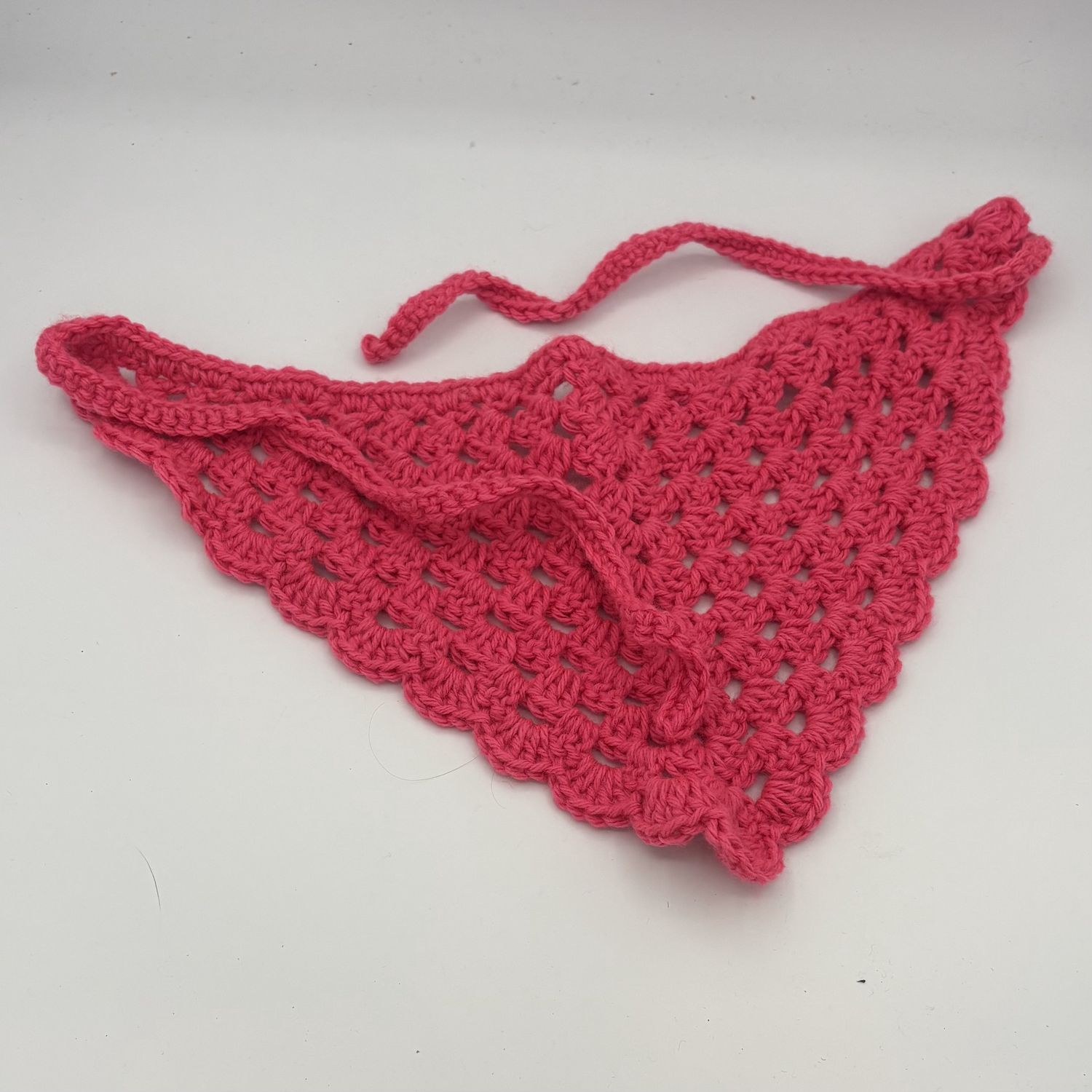 Kathleen Honeycutt, Crochet Bandana, Bright Pink Design