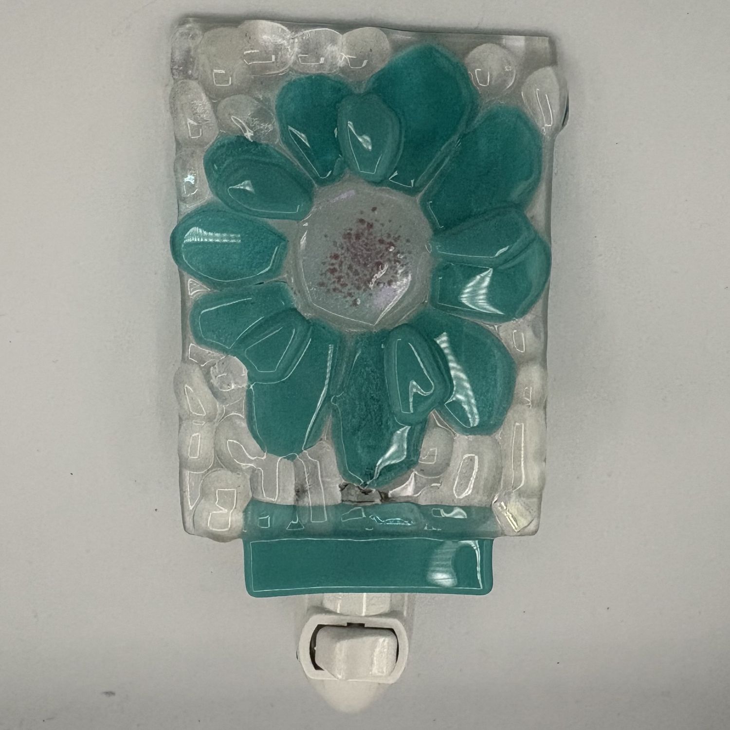 Kara Burgdorf, Fused Glass Nightlight, Blue Flower