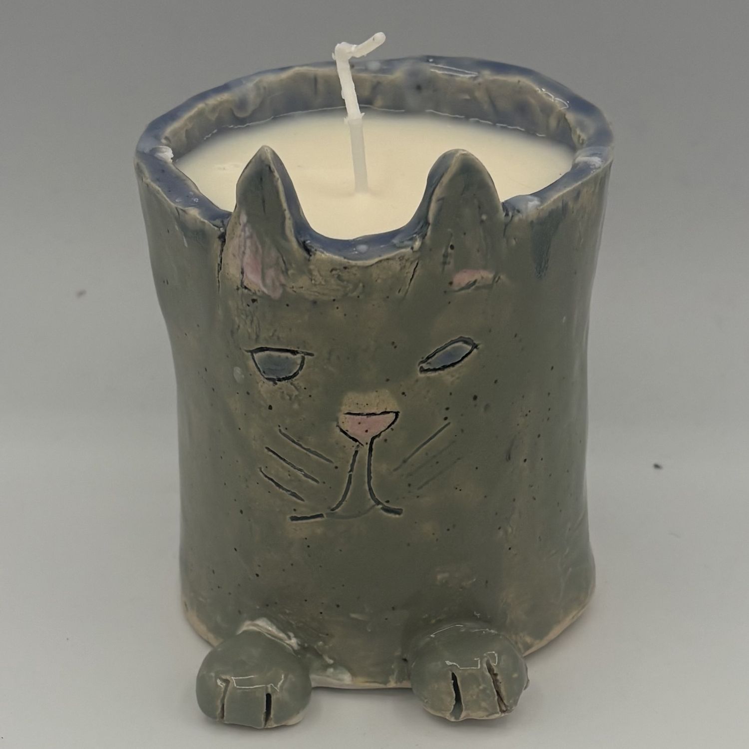 Bobbie Jo Robinson, Ceramic Candle, Resting Cat