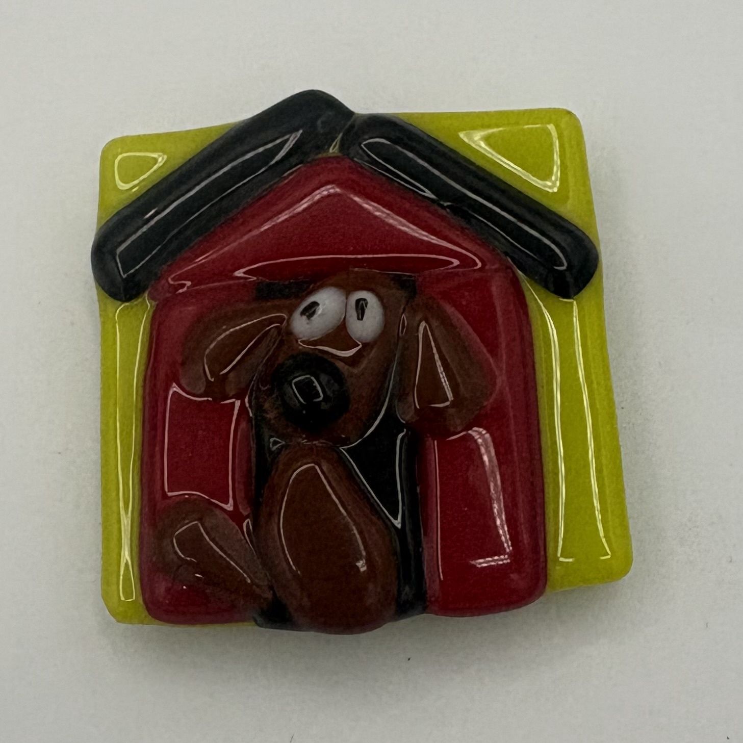 Tammy McCammon, Fused Glass Magnet, Dog in its House