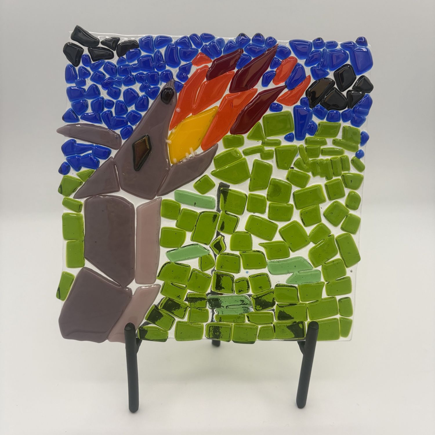 Alaina Weeks, Fused Glass Stand Piece, Purple Dragon