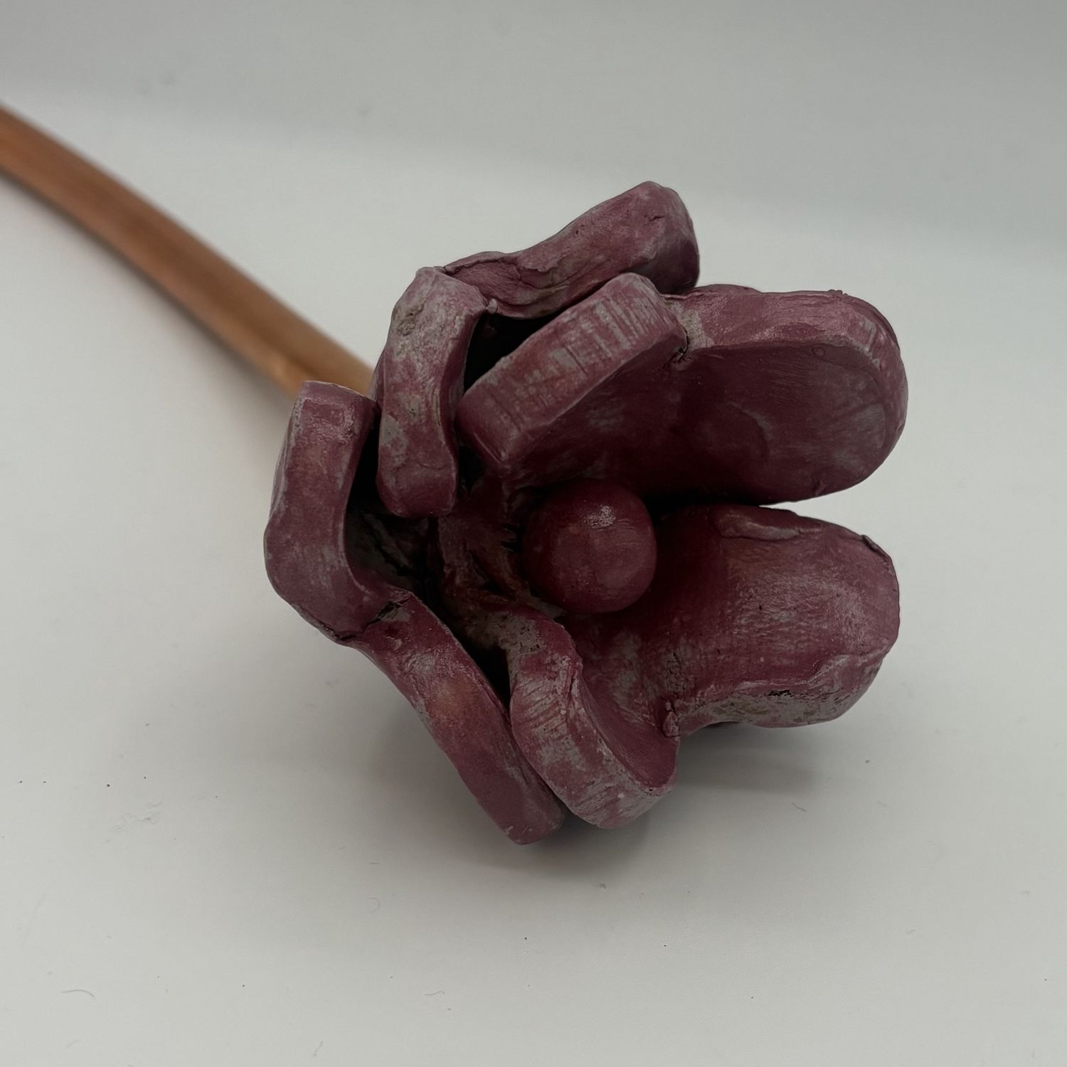 Annie Baxter, Ceramic Garden Stake, Purple Flower