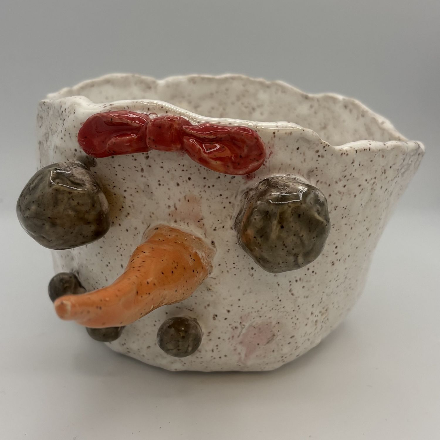 Christina Hanes, Ceramic Bowl, Fashionable Snowman