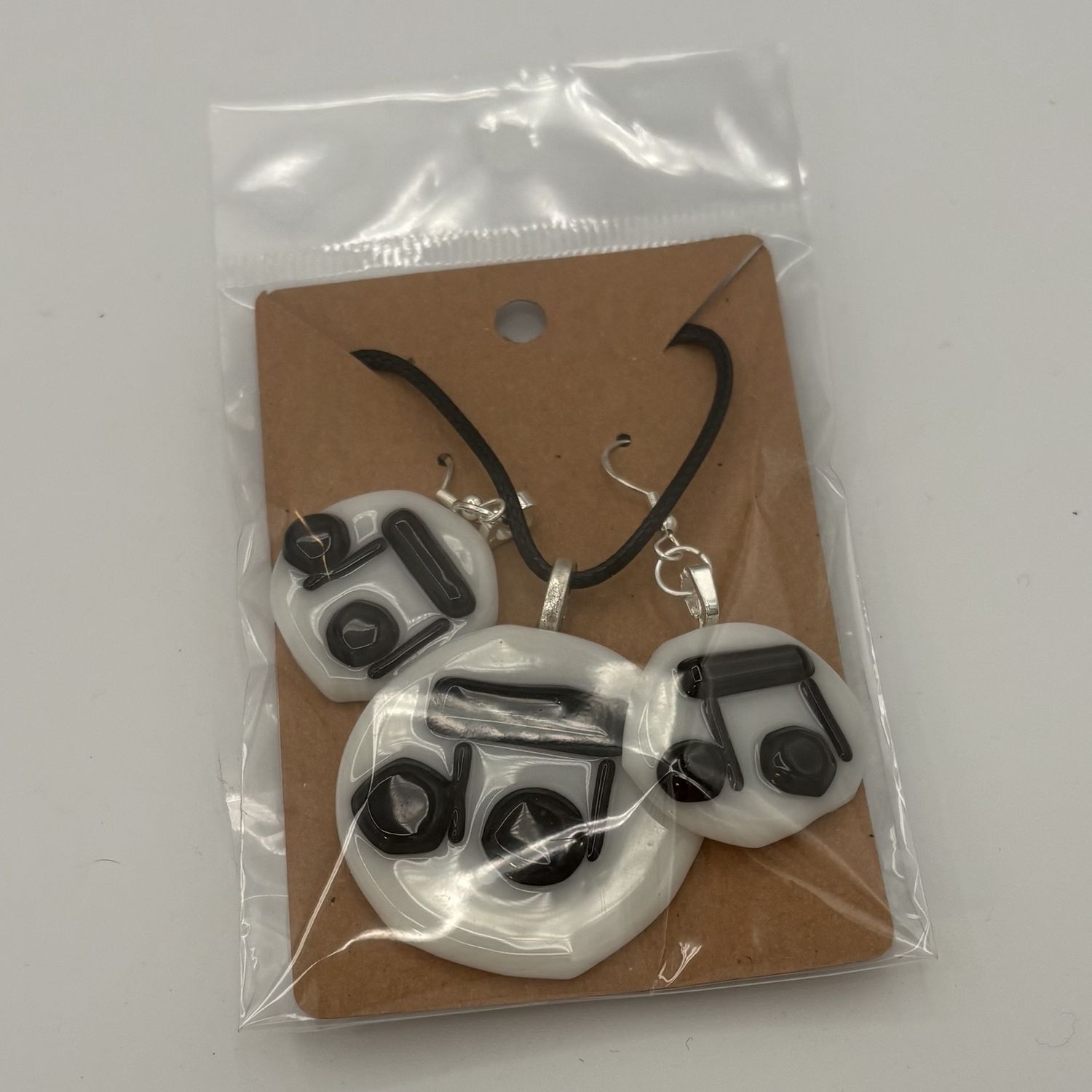 Cassie Sullivan, Fused Glass Jewelry Set, Music Notes