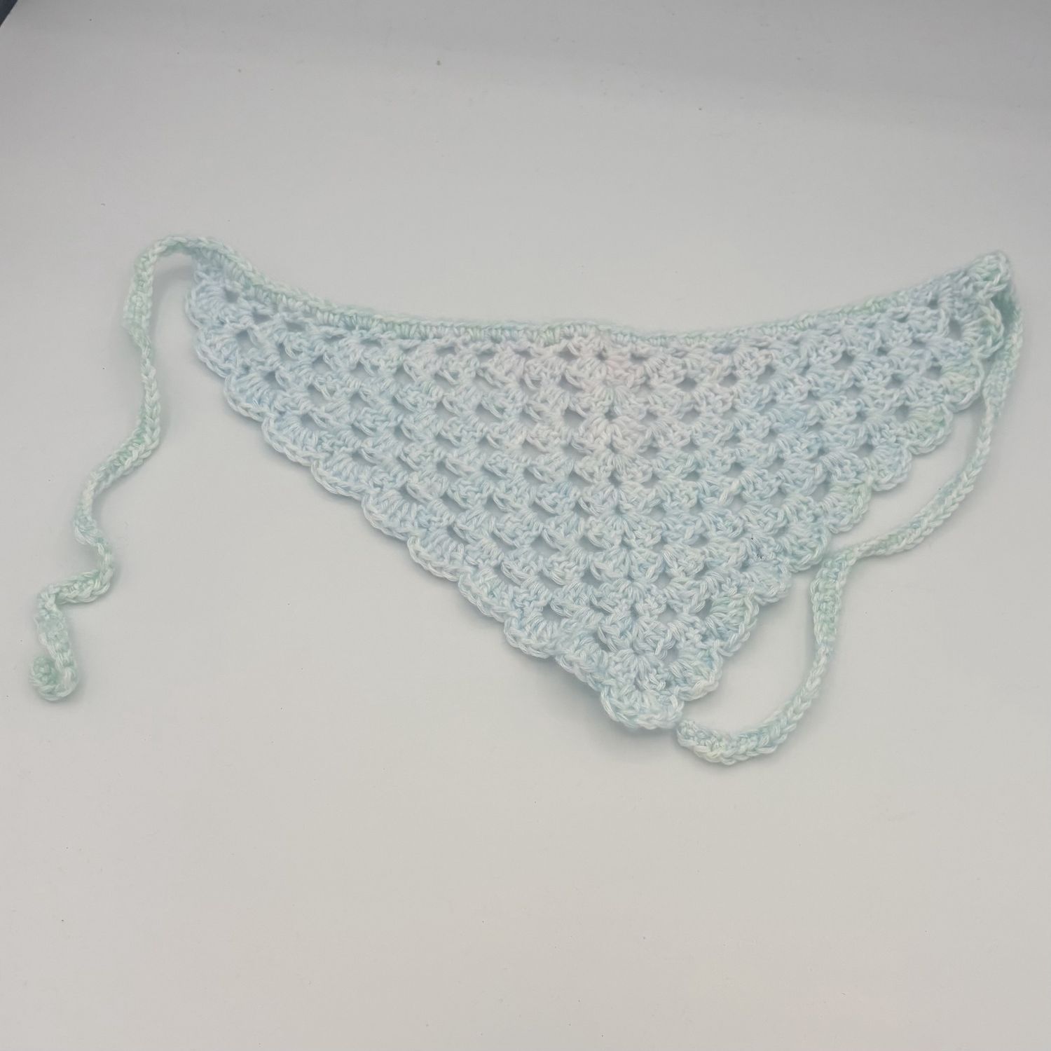 Kathleen Honeycutt, Crochet Bandana, Soft Blue Design