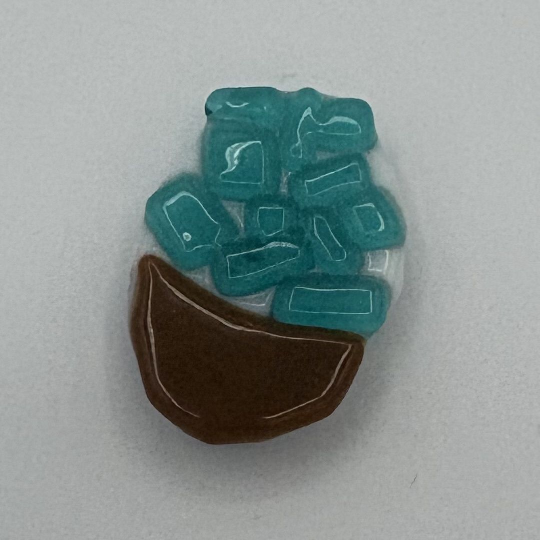 Mike Meehan, Fused Glass Magnet, Blue and Brown Design