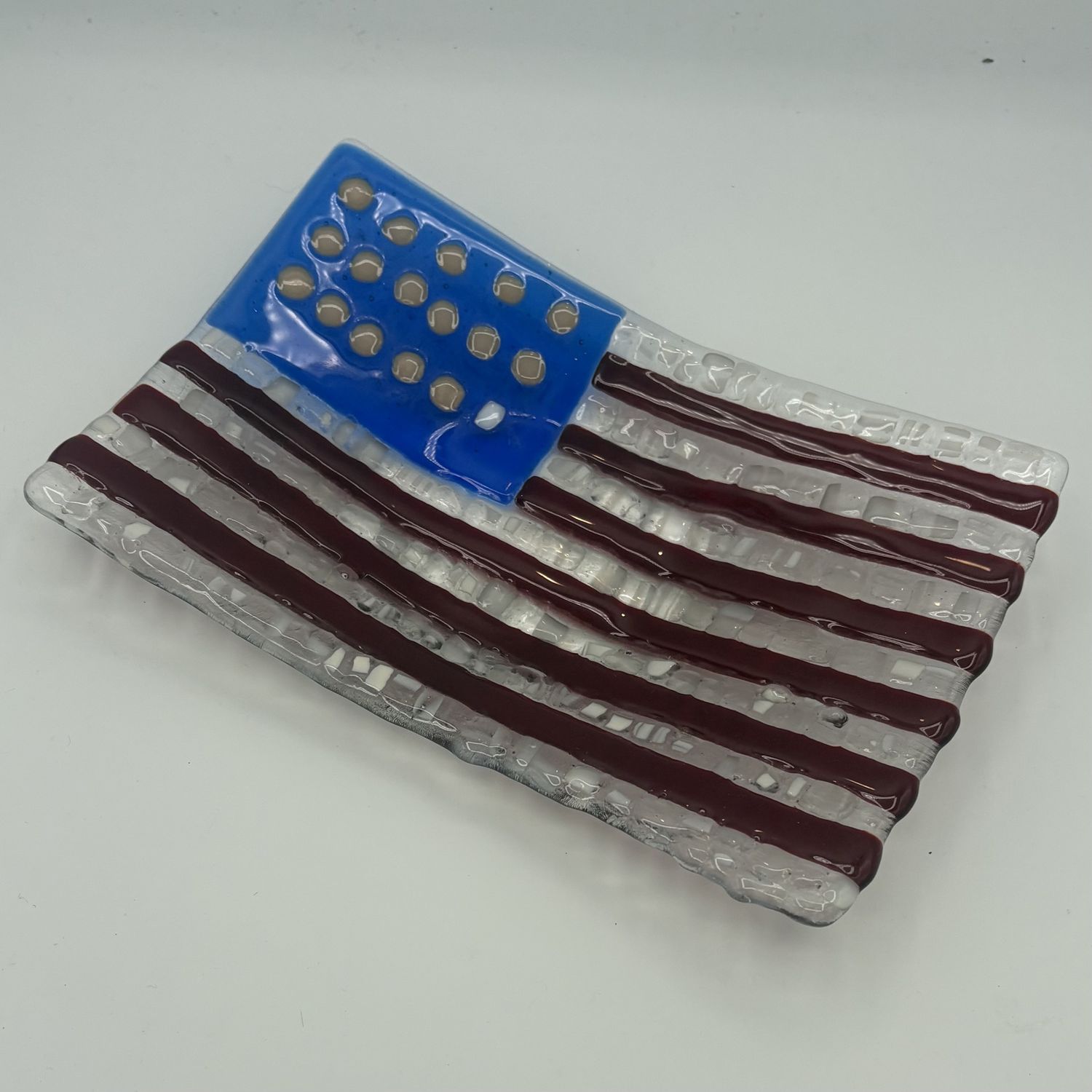 Erica Hasler, Fused Glass Dish, American Flag