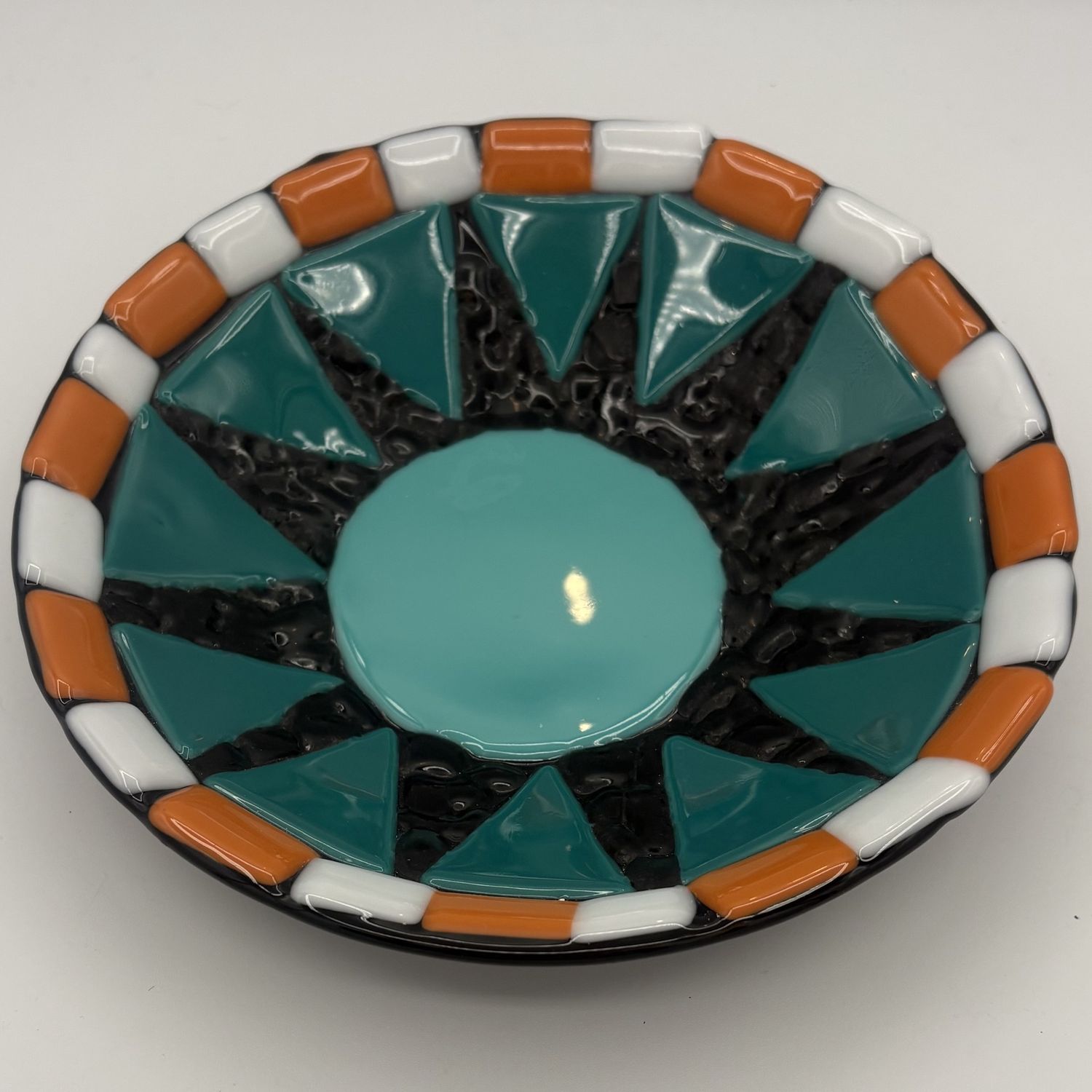 Owen Rosenow, Fused Glass Bowl, Colorful Shapes