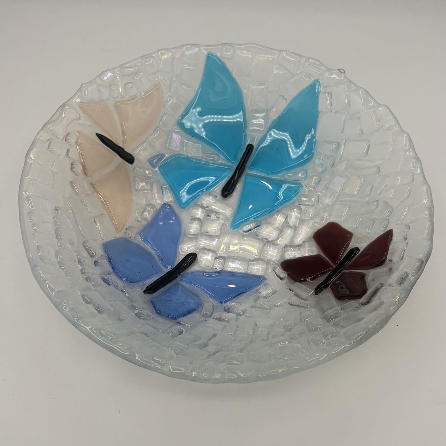 Erica Hasler, Fused Glass Bowl, Colorful Butterflies