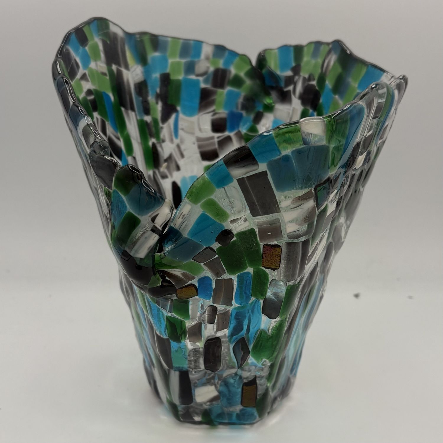 Melissa Powell, Fused Glass Drape, Dark Chunks