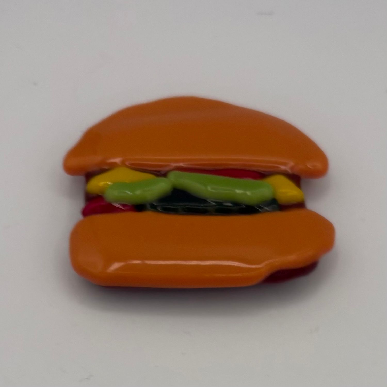 Erica Hasler, Fused Glass Magnet, Burger