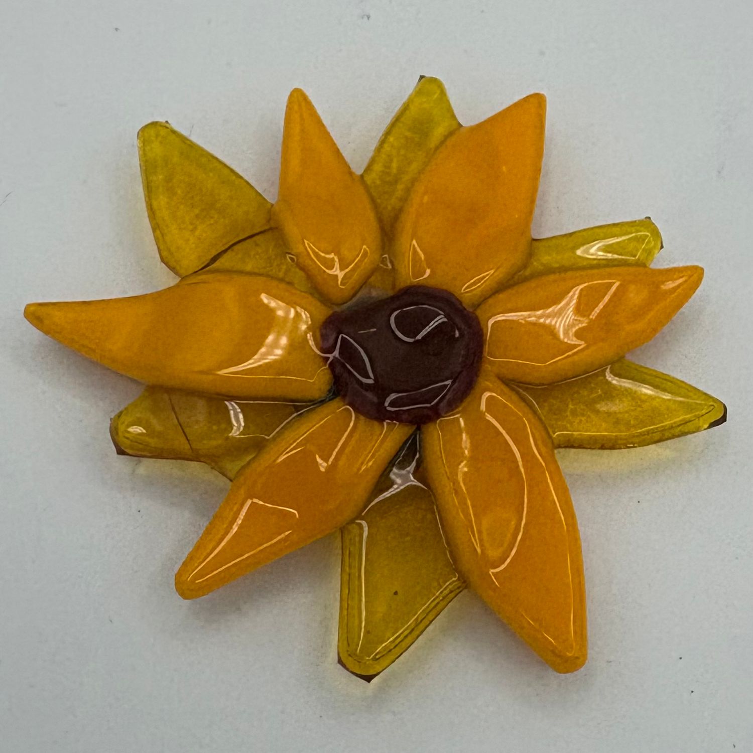 Olivia Yost, Fused Glass Magnet, Sunflower