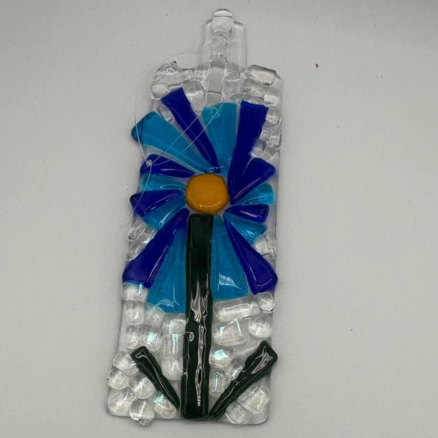 Tammy McCammon, Fused Glass Suncatcher, Blue Flower