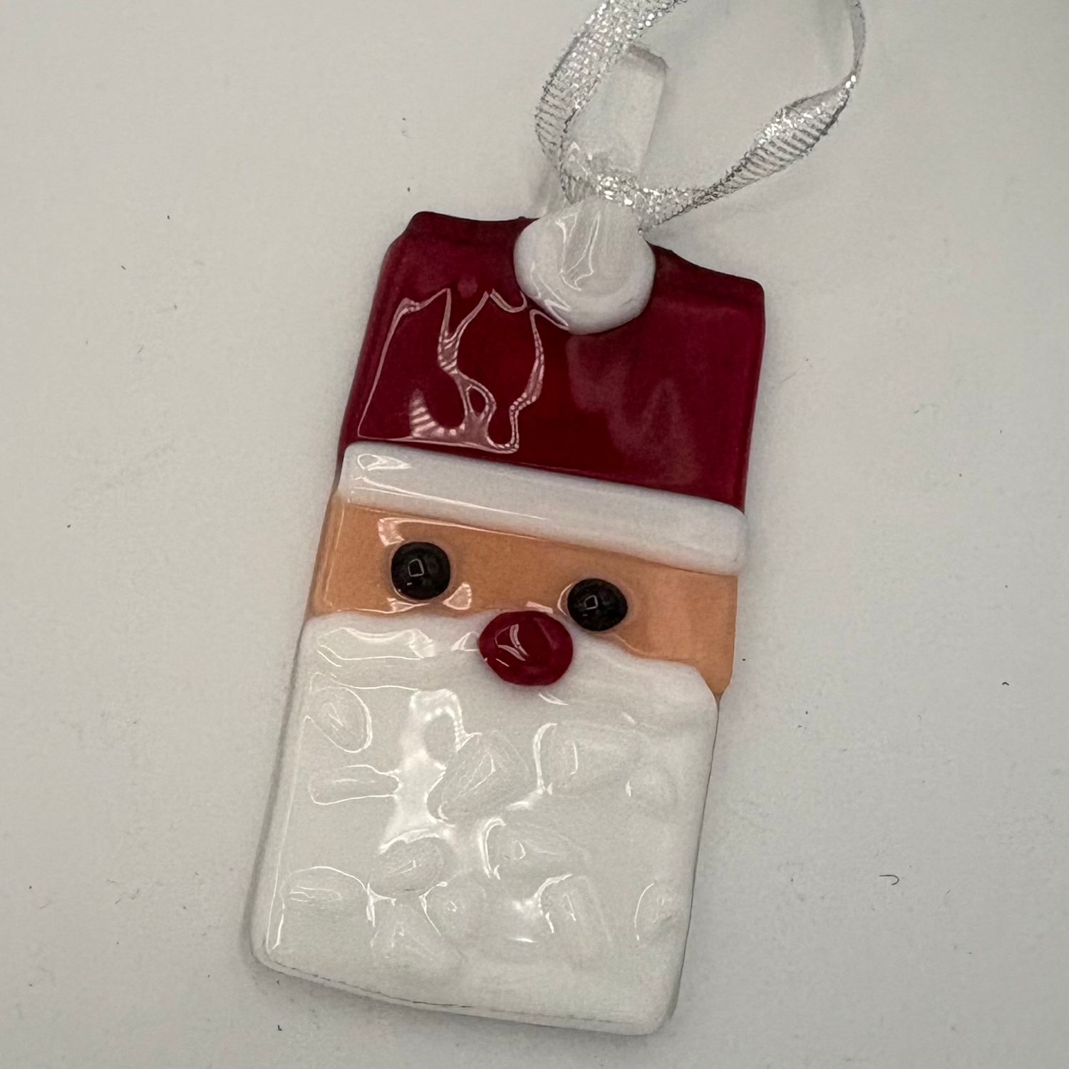 Evan Pohlman, Fused Glass Ornament, Santa
