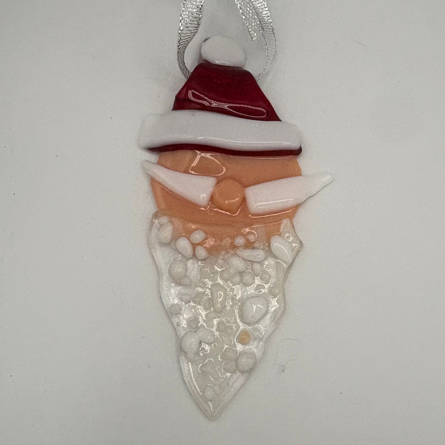 Samantha Pitts, Fused Glass Ornament, Santa