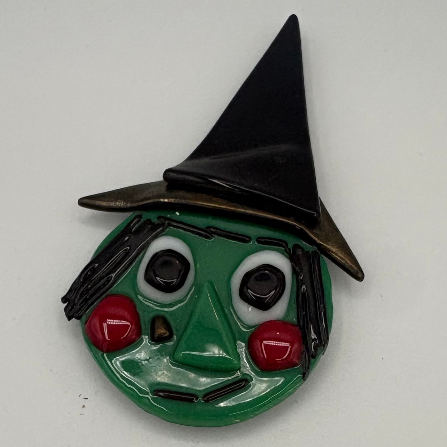 Meredith Bokeno, Fused Glass Magnet, Happy Witch