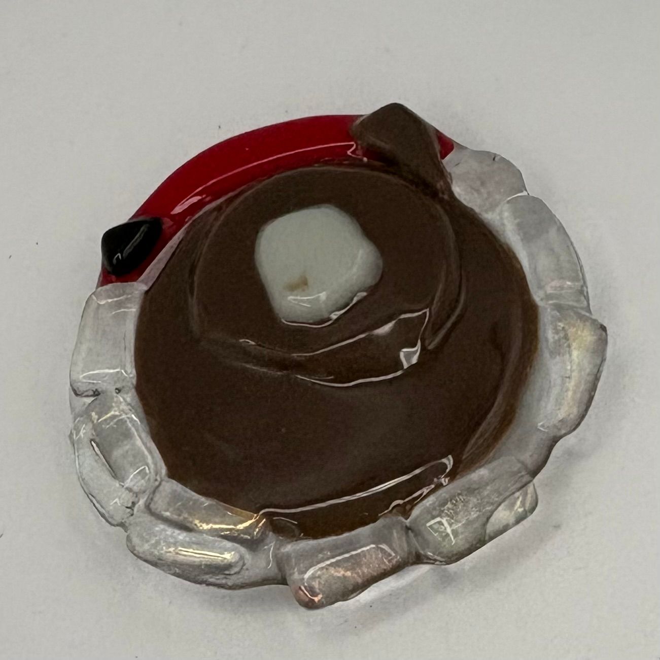 Nate Buescher, Fused Glass Magnet, Beaver in Red