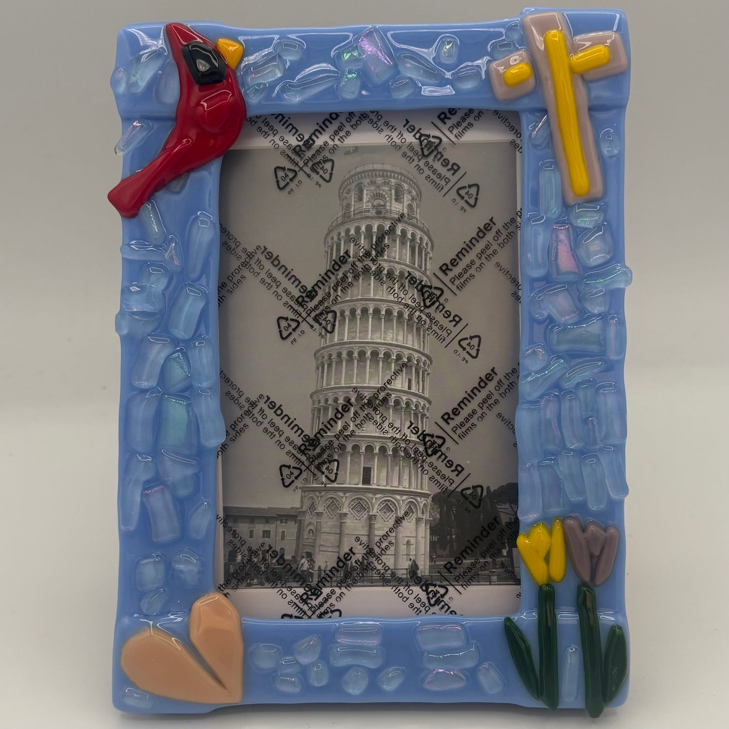 Breanna Allmandinger, Fused Glass Frame, 4"x6", Comforting Elements
