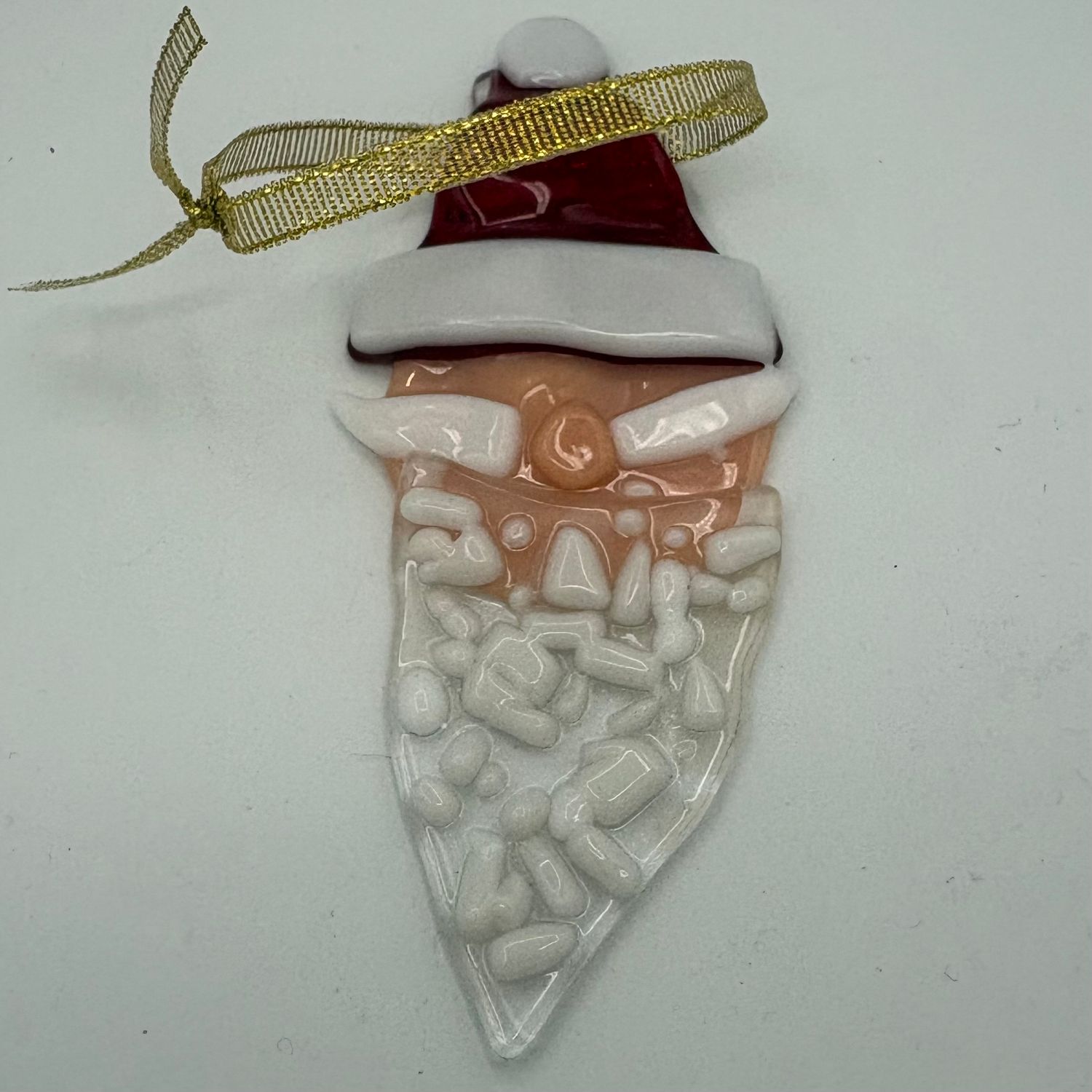 Duane Sparks, Fused Glass Ornament, Santa
