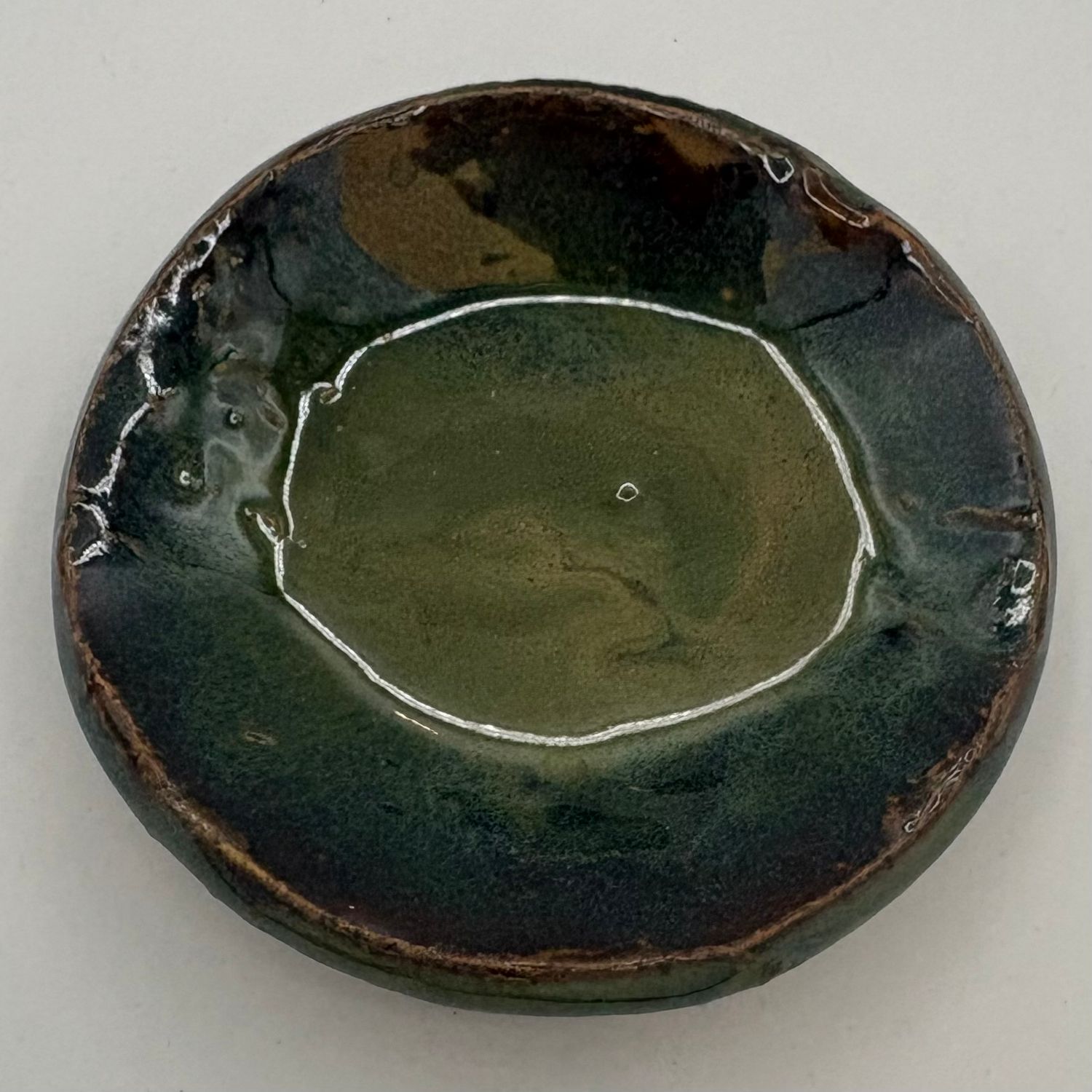 Kenny Needham, Ceramic Dish, Blue, Brown and Green Design
