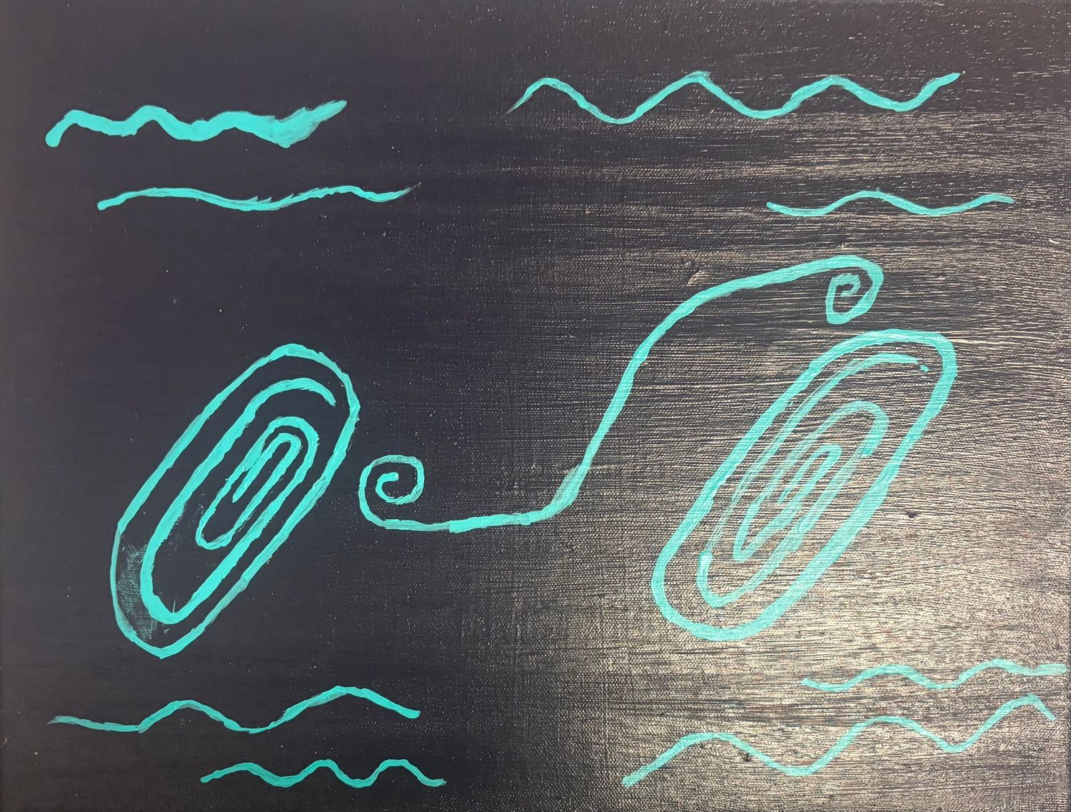 Riley Van Vliet, Acrylic on Canvas, 'Simple Cyan Bike'