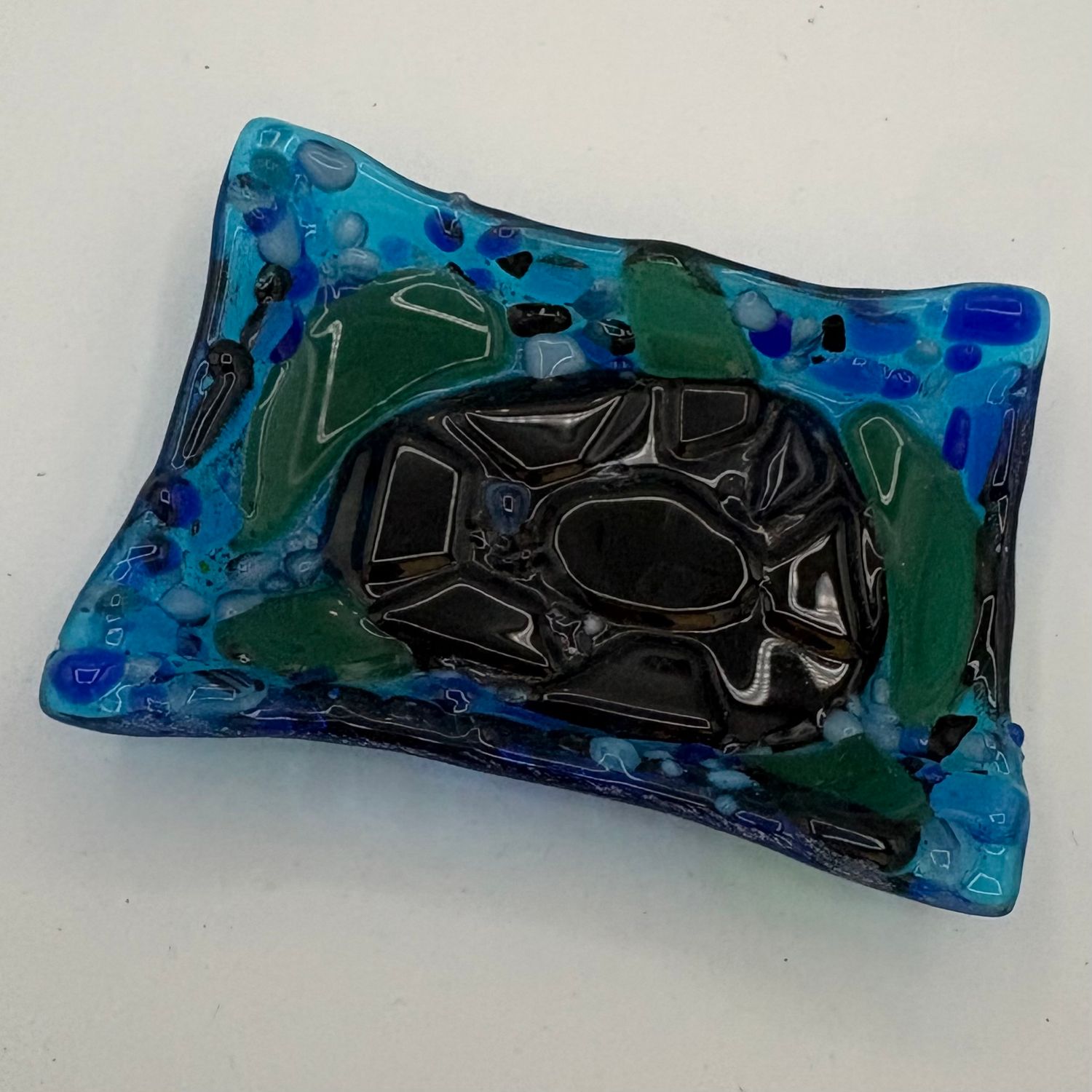 Gabby Adams Hubbard, Fused Glass Soap Dish, Turtle