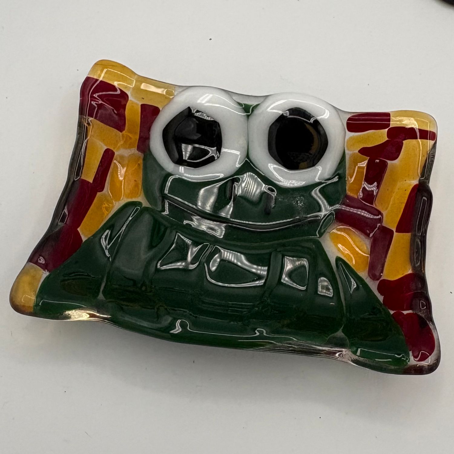 Jessica Bays, Fused Glass Soap Dish, Happy Frog