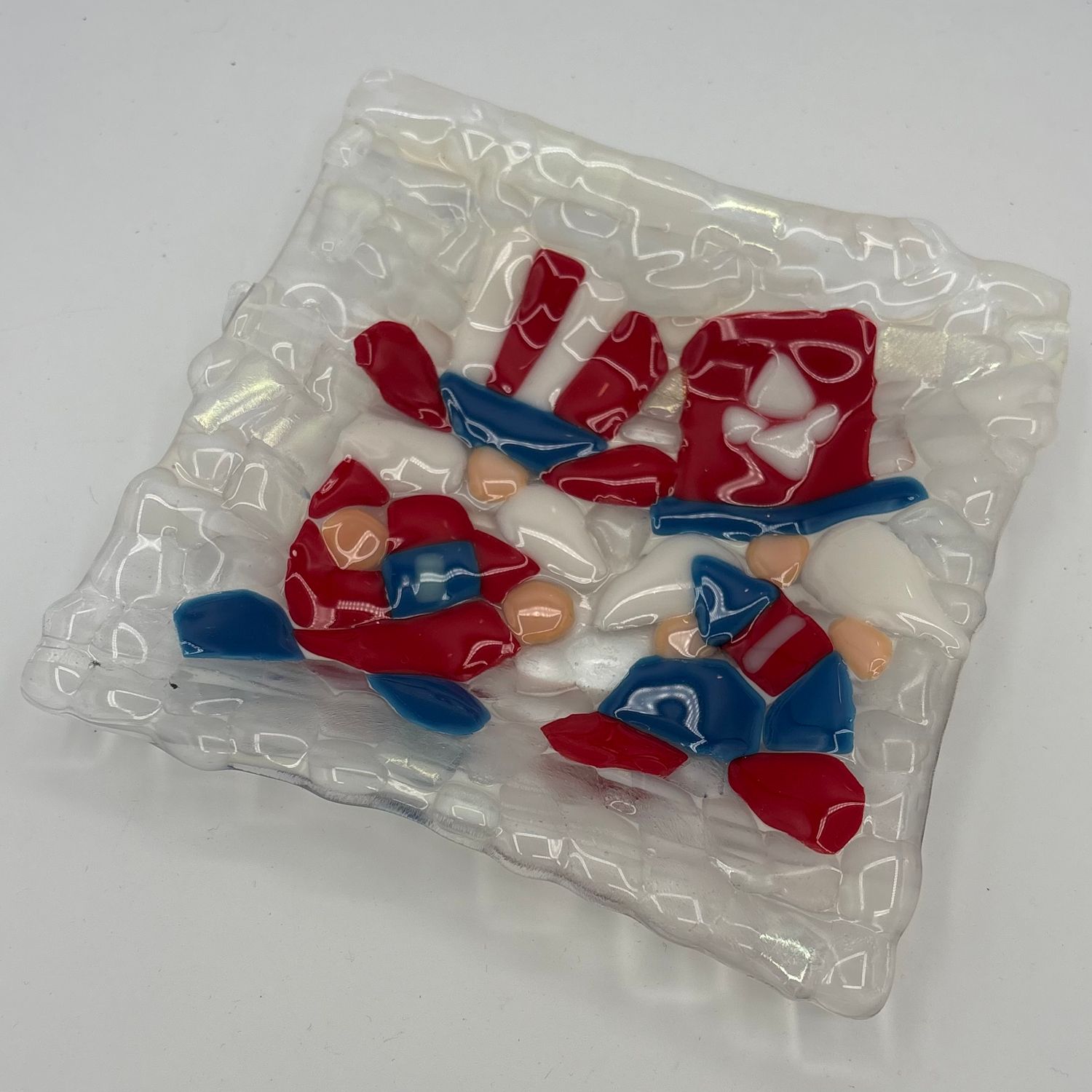 Jordan Satterfield, Fused Glass Dish, Patriotic Gnomes