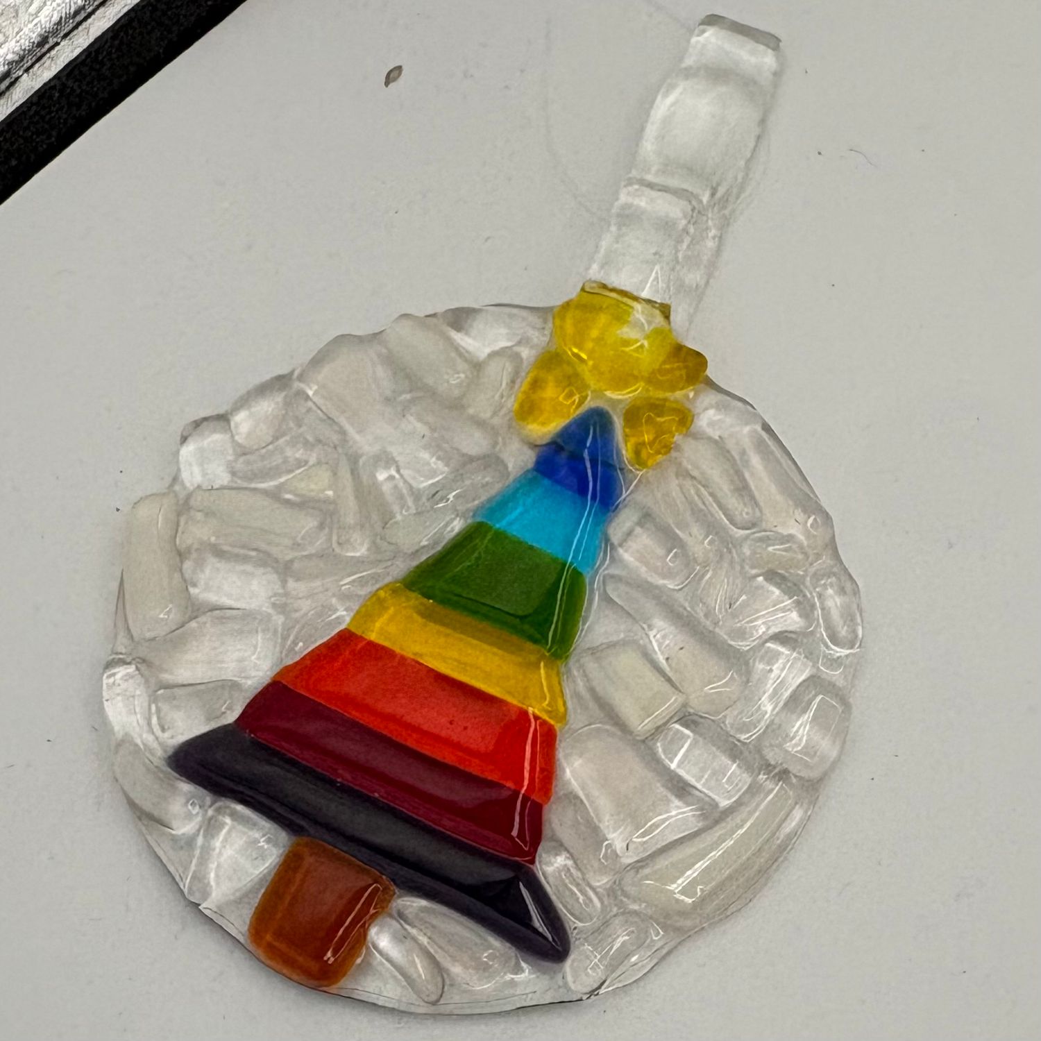 Annie Baxter, Fused Glass Suncatcher, Rainbow Tree