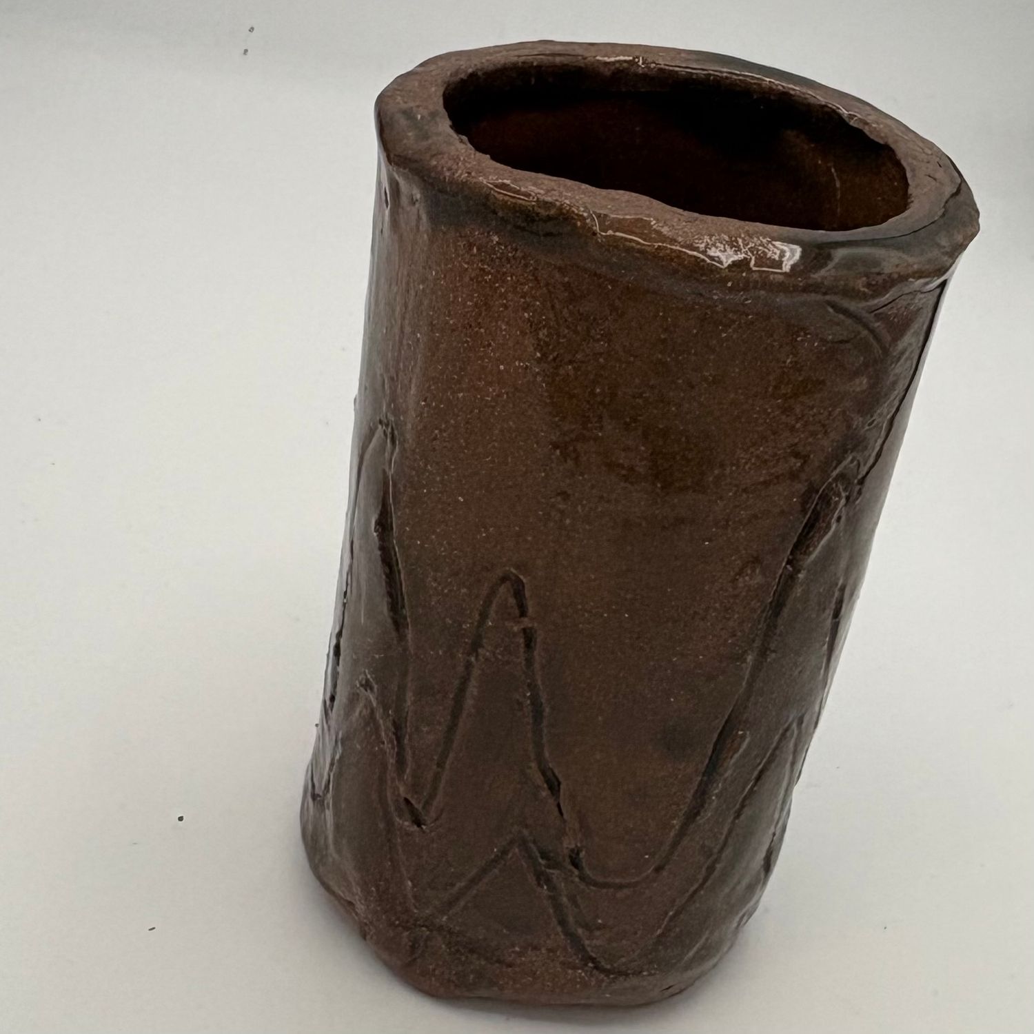 Saul Ray, Ceramic Container, Brown Design 2