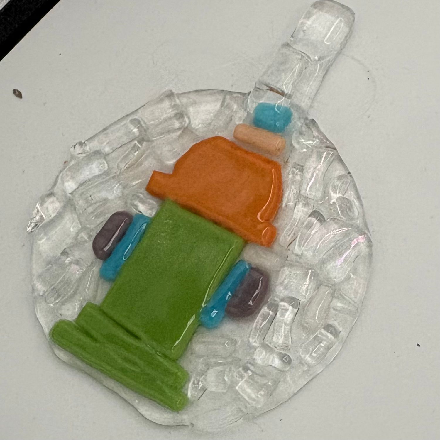 Alaina Weeks, Fused Glass Suncatcher, Colorful Fire Hydrant