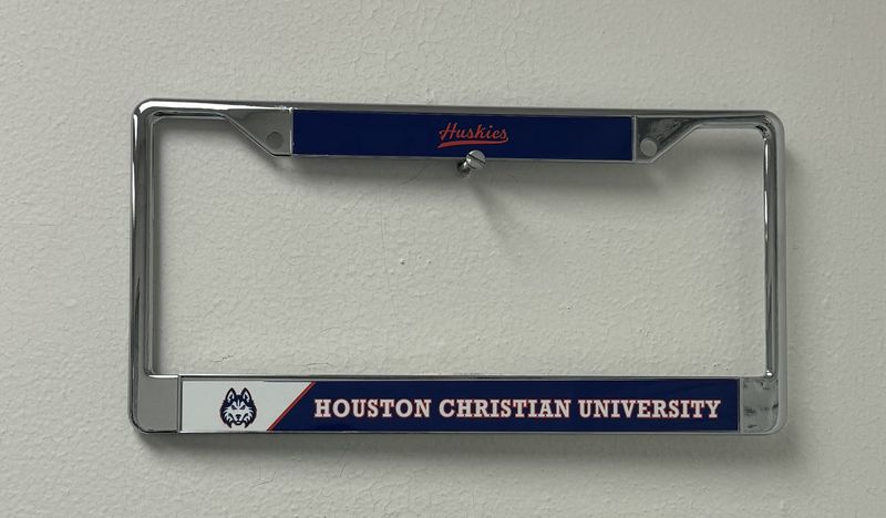 LICENSE PLATE FRAME HUSKIES W/ FULL UNIV.NAME MCM GROUP