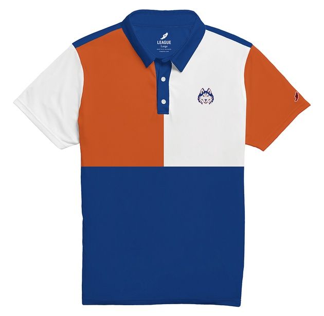 CONTRAST ORANGE AND BLUE POLO