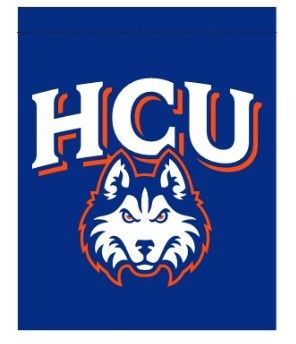 GARDEN FLAG HUSKY HEAD WITH HCU UNIVERSITY BLANKET AND FLAG