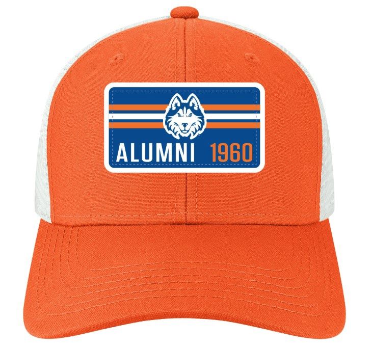 HUSKY ALUMNI ORANGE/WHITE TRUCKER