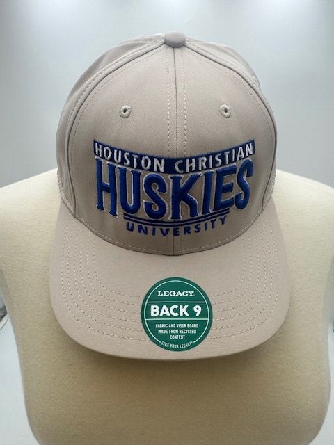 HCU huskies Stone ball cap W/ blue letters