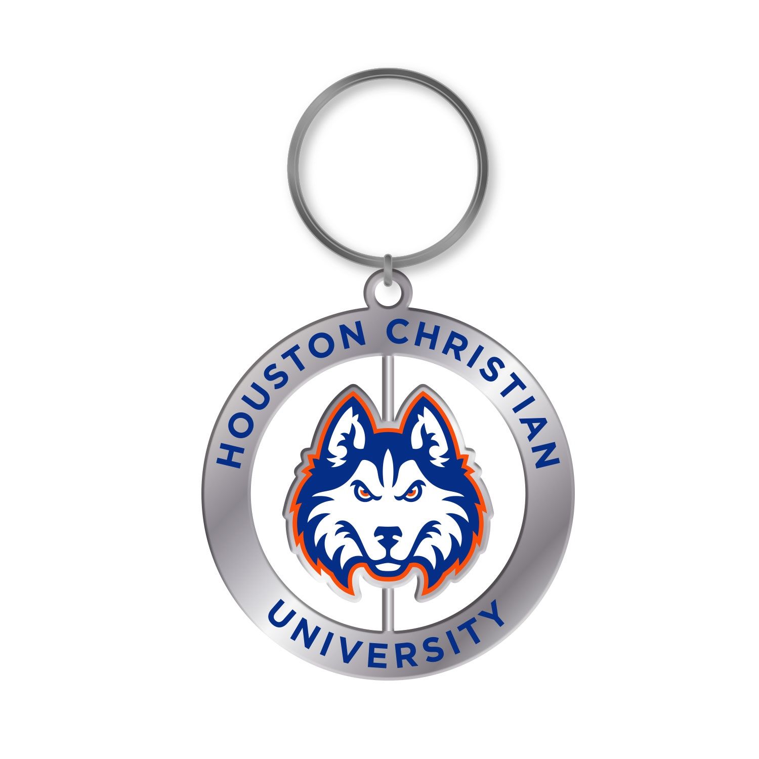 HUSKY HEAD KEY TAG SPINNER