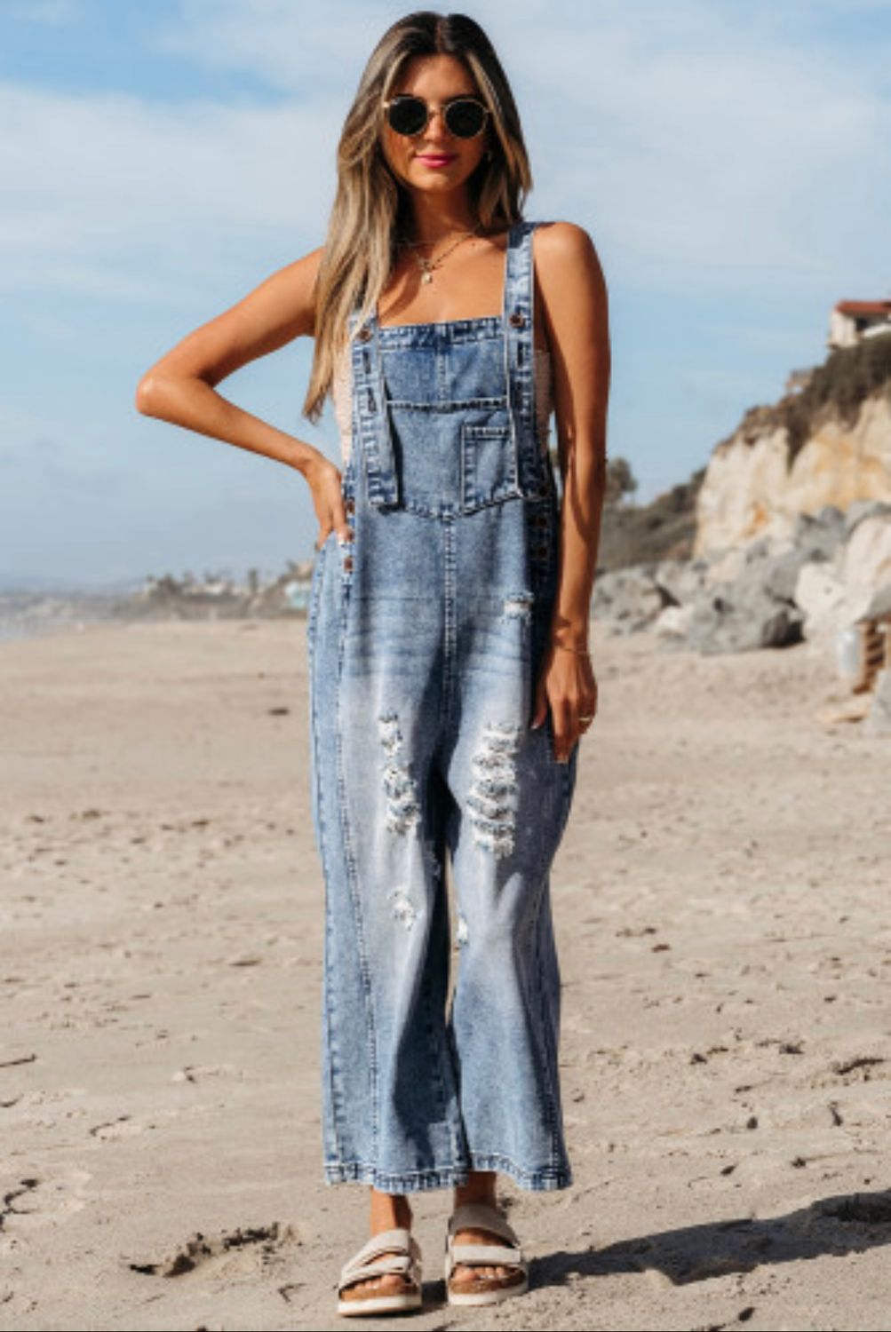 Denim Crop Overall