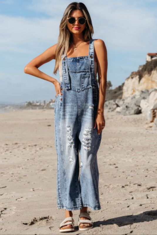 Denim Crop Overall