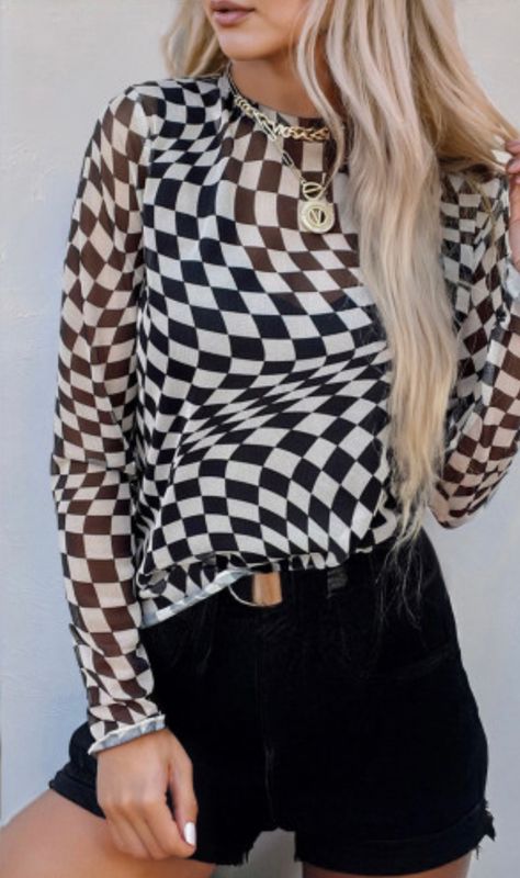 Black Checkered Mesh