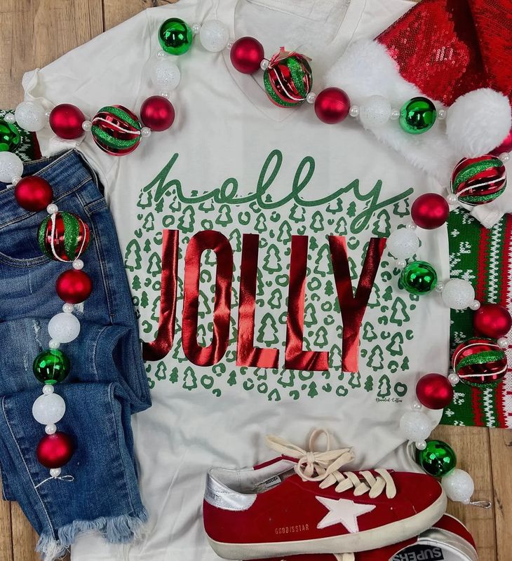 Metallic Holly Jolly