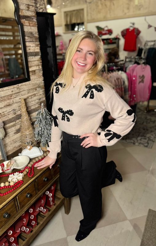 Pearl Bow Sweater