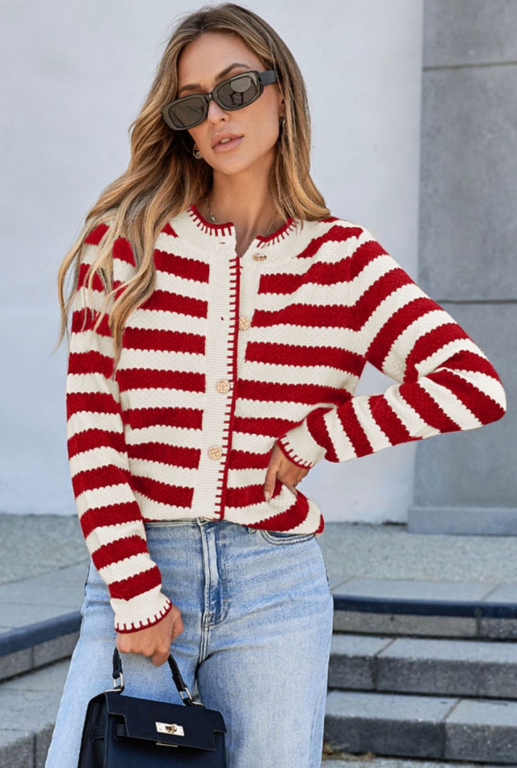 Red Stripe Cardigan
