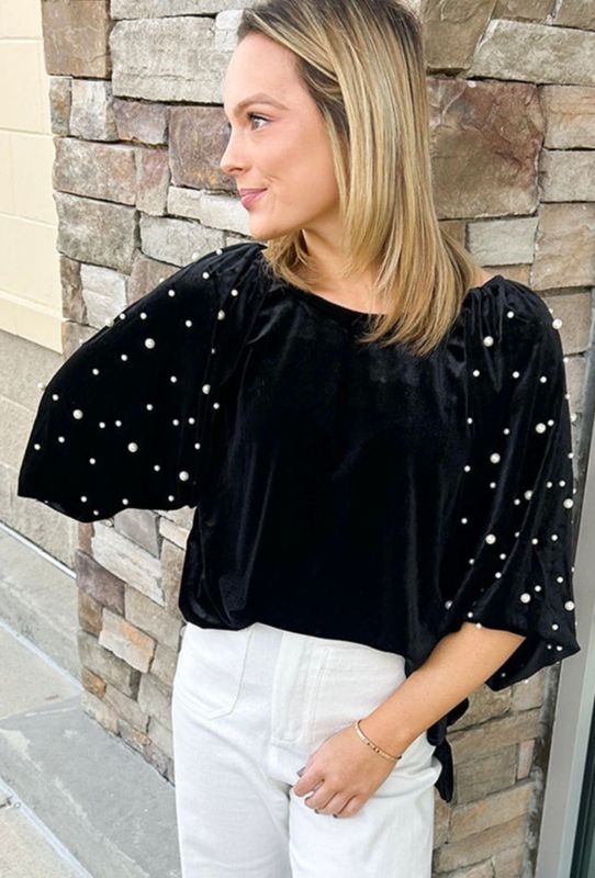 Pearl Beaded Velvet