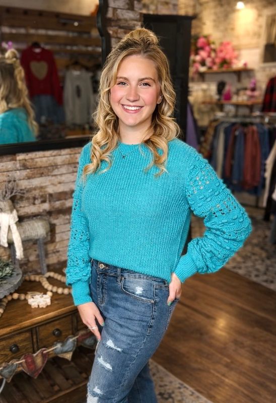 Ruffled Eyelet Sweater