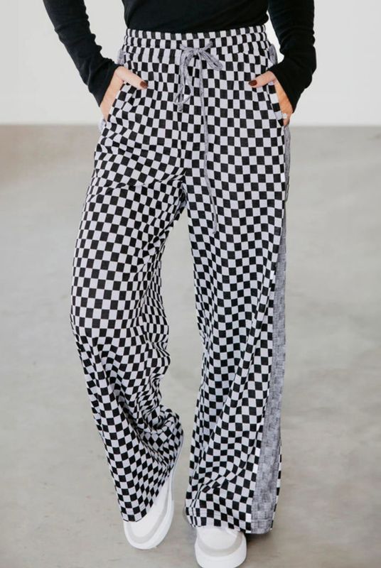 Checkerboard Drawstring Pants