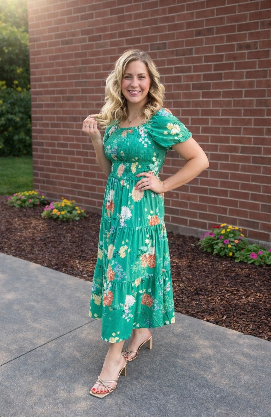 Green Floral Dress