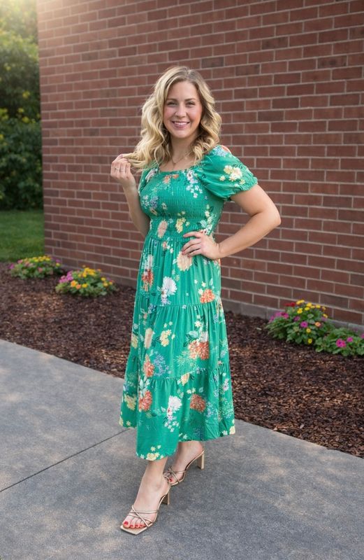 Green Floral Dress