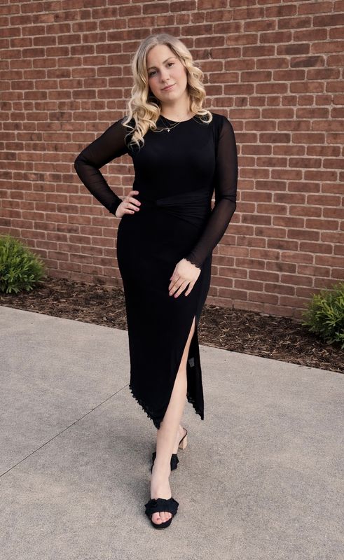 Black Sheer Midi